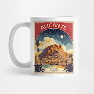 Alicante Starry Night Spain Travel Tourism Retro Vintage Mug